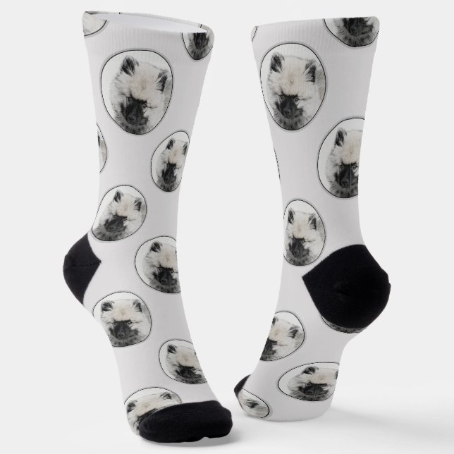 Calcetines Keeshond Dibujando Kees Cuppy Cupe Arte Perro Orig (Angular)