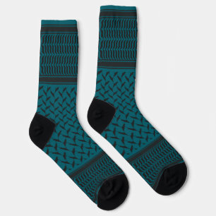 Calcetines keffiyeh palestino negro y azul