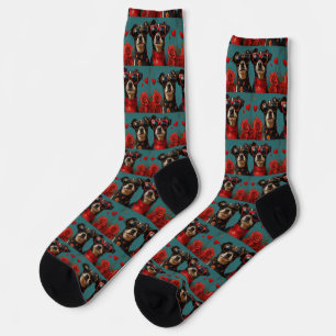 Calcetines Kelpie australiano con El día de San Valentín de R