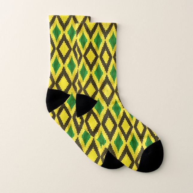Calcetines Kente jamaiquino estilizado por todas partes en ca (Par)