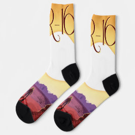 Calcetines Kepler-16b: Puesta de sol binaria solar Arte espac