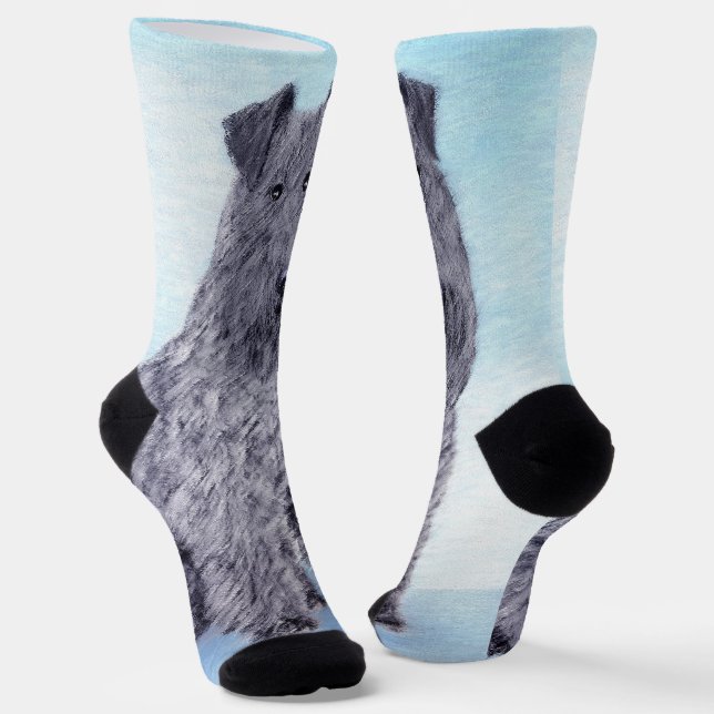 Calcetines Kerry Blue Terrier Pintura Cute Original Perro Art (Angular)