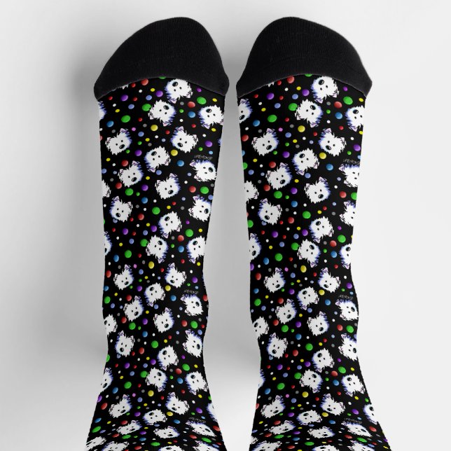 Calcetines KiniArt Confetti Westie Socks (Arriba)