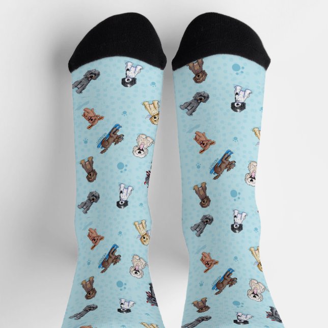 Calcetines KiniArt Goldendoodle DoodleMoji (Arriba)