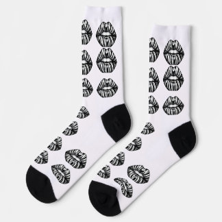 Calcetines Kiss Pattern Crew Socks –  Lips Design for Women