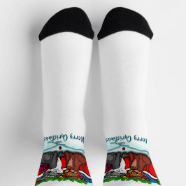 Calcetines Kitty and Puppy , Happy XMas