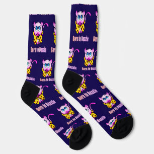 Calcetines Kitty rosa dulce - Nacido en el arte de Dazzle