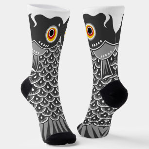 Calcetines Koinobori negro japonés carp streamer