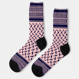 Calcetines Kuffiya palestina ROSA y azul oscuro