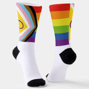Calcetines La Bandera del Orgullo Intersexual de SlipperyJoe