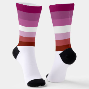 Calcetines La bandera del Orgullo Lésbico de SlipperyJoe es u