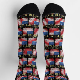 Calcetines La bandera estadounidense vintage del oro Trump 20