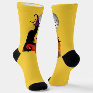 Calcetines La Bruja de Halloween Le Chat Noir