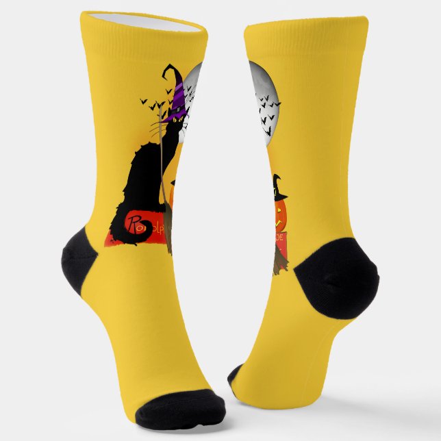 Calcetines La Bruja de Halloween Le Chat Noir (Angular)