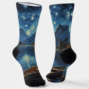 Calcetines "La deriva estrellada: Pesca bajo el Cosmos