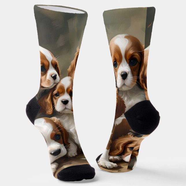 Calcetines La Enorme Broda De Cachorros Cavalier Spaniel, (Angular)