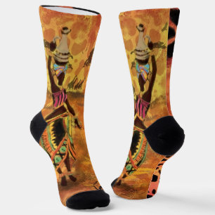 Calcetines La mujer africana y el soplo de jirafa