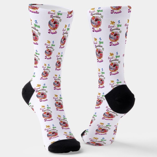 Calcetines La vida premium es dulce con destellos de donas (Angular)