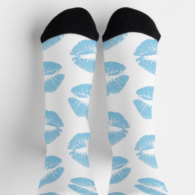 Calcetines Labios Azules, Patrón De Labios, Lápiz De Labios A (Arriba)