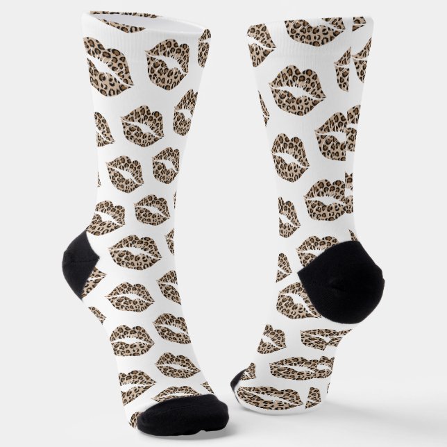 Calcetines Labios de leopardo divertidos (Angular)
