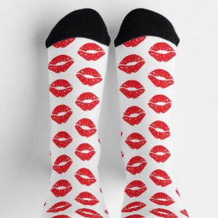 Calcetines Labios Rojos, Labios Rojos, Beso, Patrón De Labios