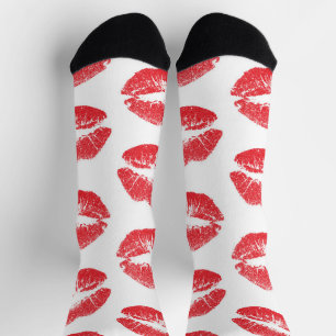 Calcetines Labios Rojos, Patrón De Labios, Labios Rojos, Beso