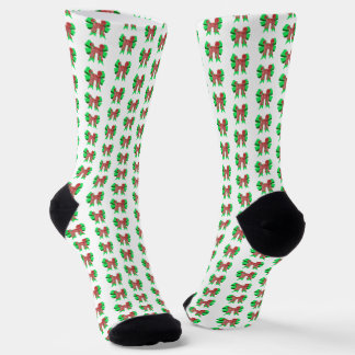 Calcetines Labradoodle Christmas Dog Bow Silhouette White