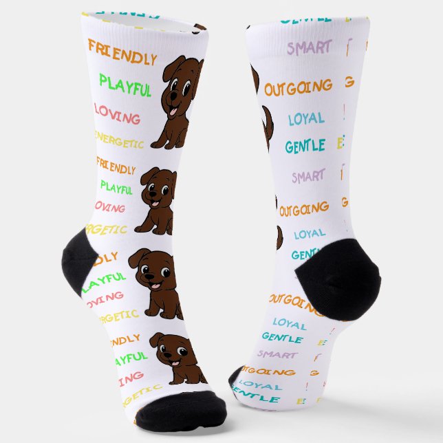 Calcetines Labrador Retriever Chocoate Cartoon Traits (Angular)