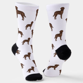 Calcetines Labrador Retriever Chocolate Marrón Patrón de Perr