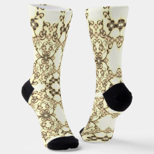 Calcetines Lacy Look of Flowers Golden Sepia