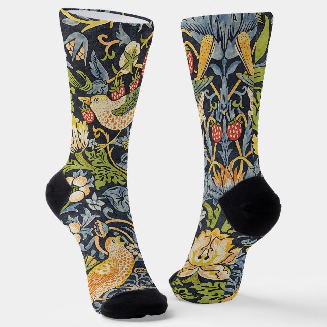 Calcetines Ladrón de Fresas Morris Azul Marino Arte Fino Vint (Angular)