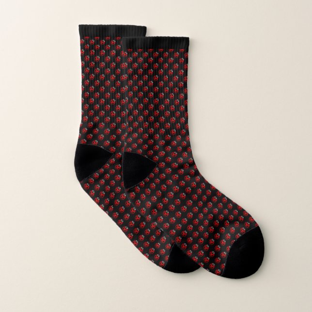 Calcetines Ladybug Art Socks Cute Ladybird Socks Personalizar (Par)