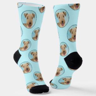 Calcetines Lakeland Terrier Pintura Cuta Original Perro Arte