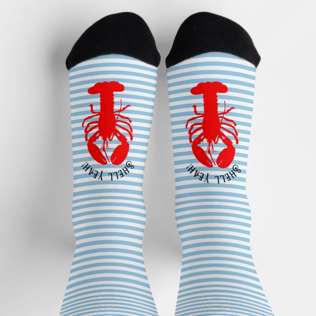 Calcetines Langosta Azul y Blanco  (Arriba)