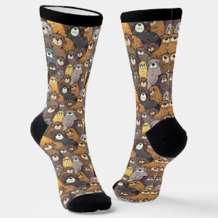 Calcetines Las nutrias refinadas colocan el gris marrón y el