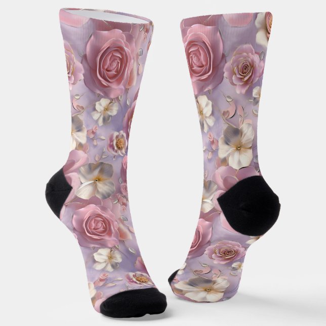 Calcetines Lavanda, Rosas púrpura (Angular)