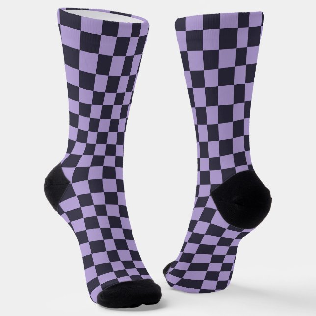 Calcetines Lavender haze checkerboard pattern (Angular)