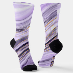 Calcetines Lavender Lilac Flujo de mármol