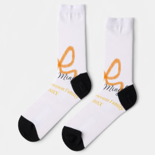 Calcetines Lazo naranja tintineo mezcla retro boho nombre fam