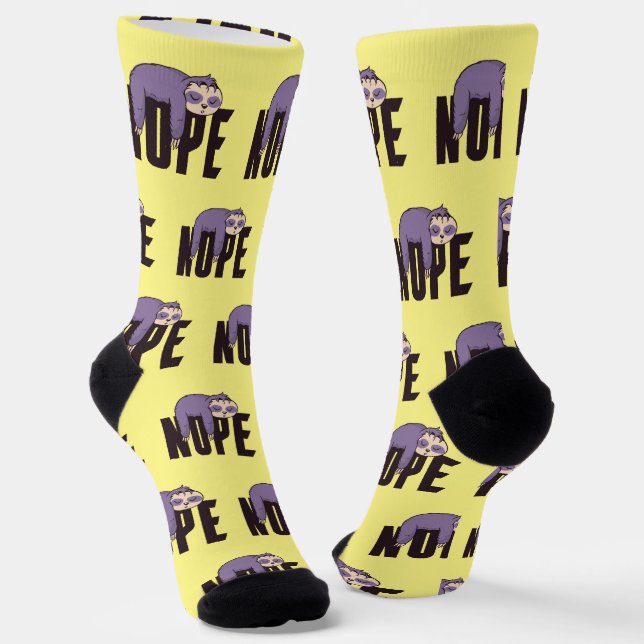 Calcetines Lazy Day Sloth - "Nope" - For Sloth Lovers (Angular)