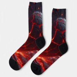 Calcetines Lebendige Abstrakte Lava Herz Socken