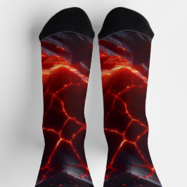 Calcetines Lebendige Abstrakte Lava Herz Socken