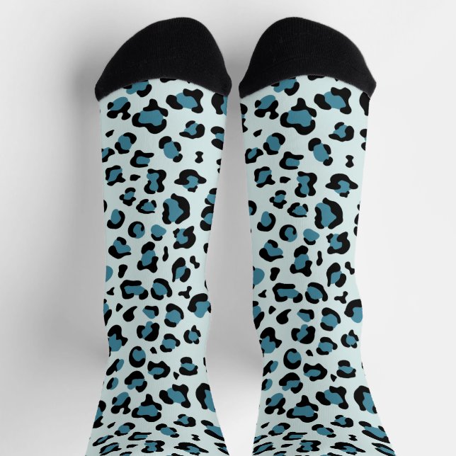 Calcetines Leopard Print, Leopard Spots, Blue Leopard (Arriba)