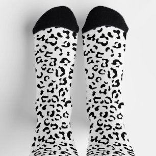 Calcetines Leopard Print, Leopard Spots, Negro Y Blanco