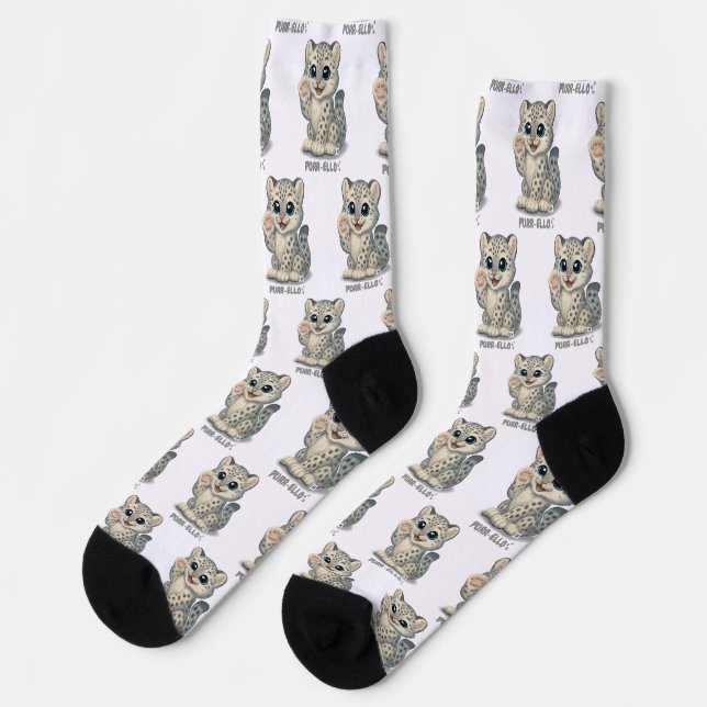 Calcetines Leopardo de las nieves - Purr-ello (Izquierda)
