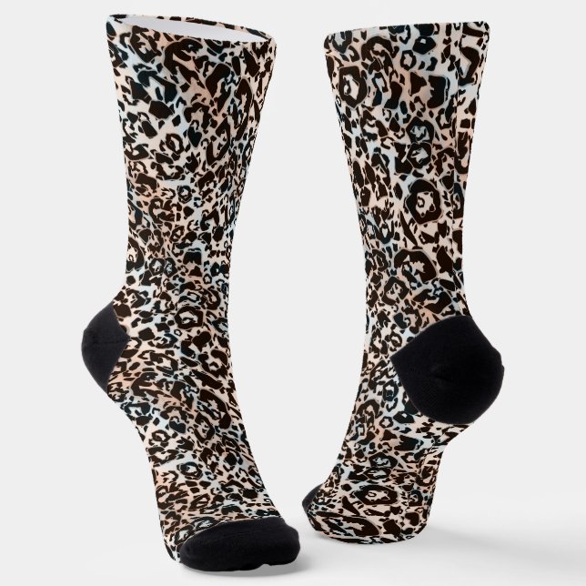 Calcetines leopardo, de moda, manchado, marrón, beige, piel, (Angular)