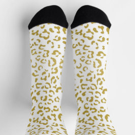 Calcetines Leopardo de oro, Purpurina de oro, impresión de le