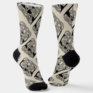 Calcetines Letra E Monograma Estampado de Nudo Céltico Vintag