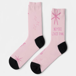 Calcetines Letras de sentimiento rosa y Piña rosa