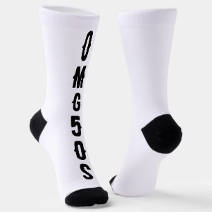 Calcetines Letras personalizadas negras y blancas modernas